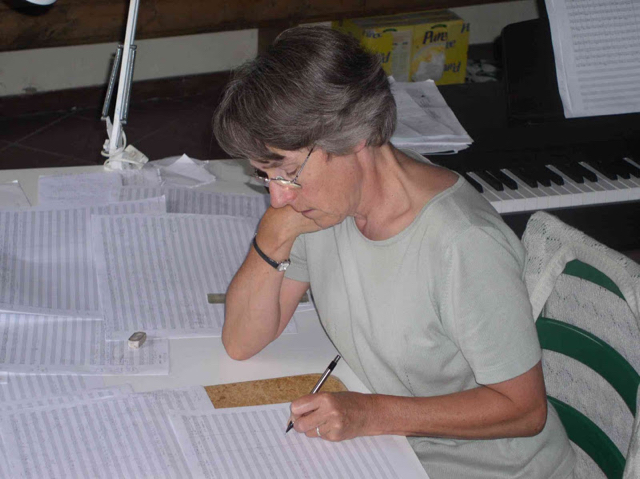 2003: Nicola composing Light Passing at Centre d&rsquo;Art I Natura, Farrera, Catalan Pyrenees